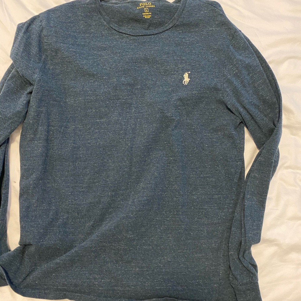 Polo long sleeve t shirt gray